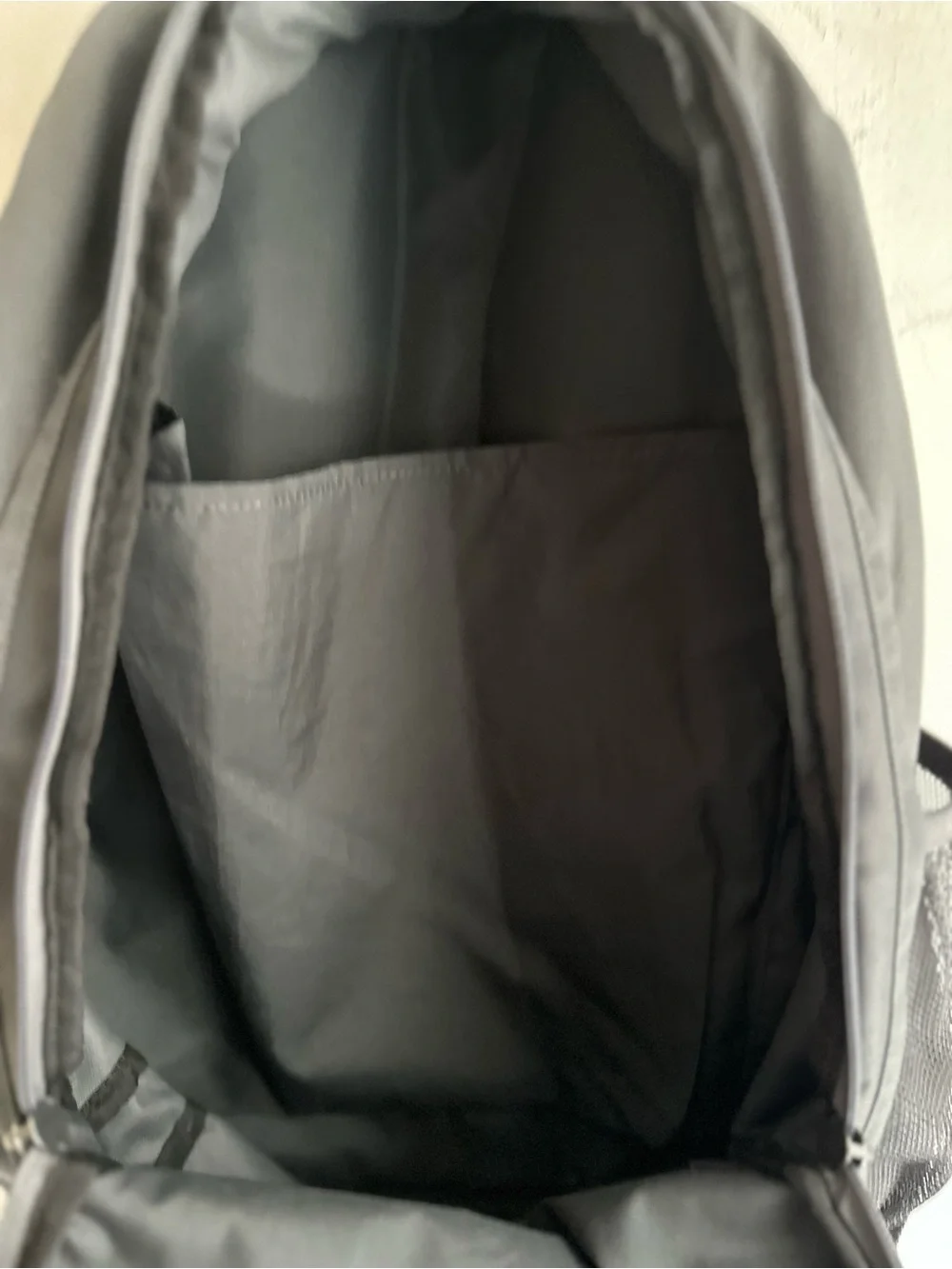 Nike Backpack Gray Black Large Swoosh Logo School Laptop Book Bag